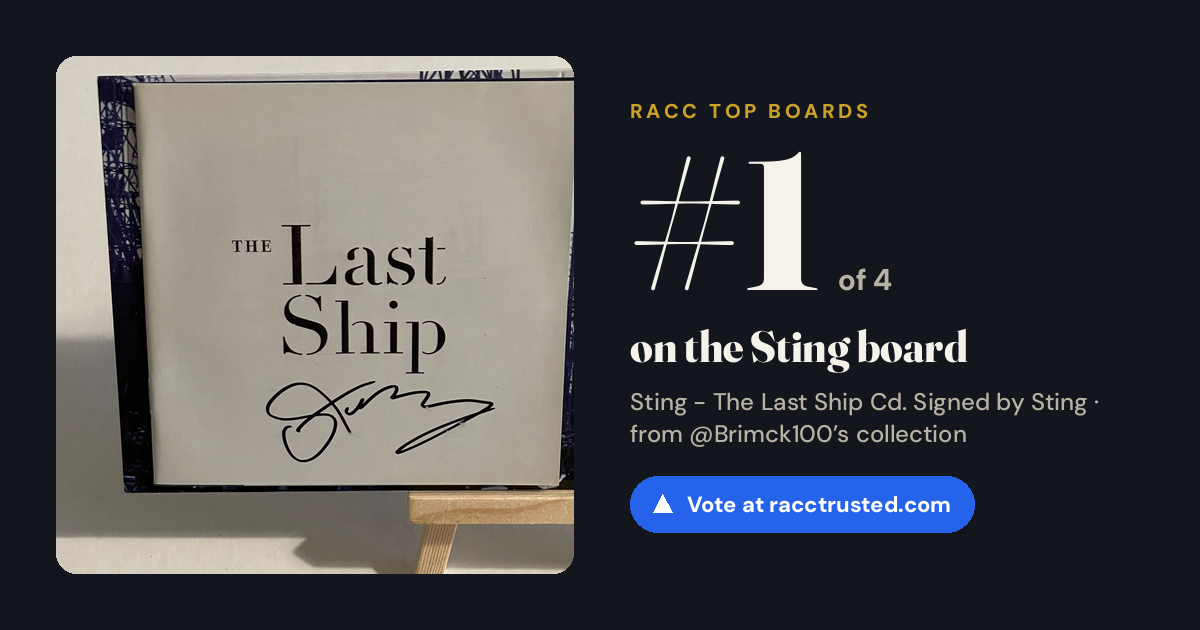 Share card: #1 of 4 on the Sting board