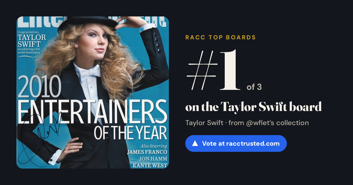 Share card: #1 of 3 on the Taylor Swift board