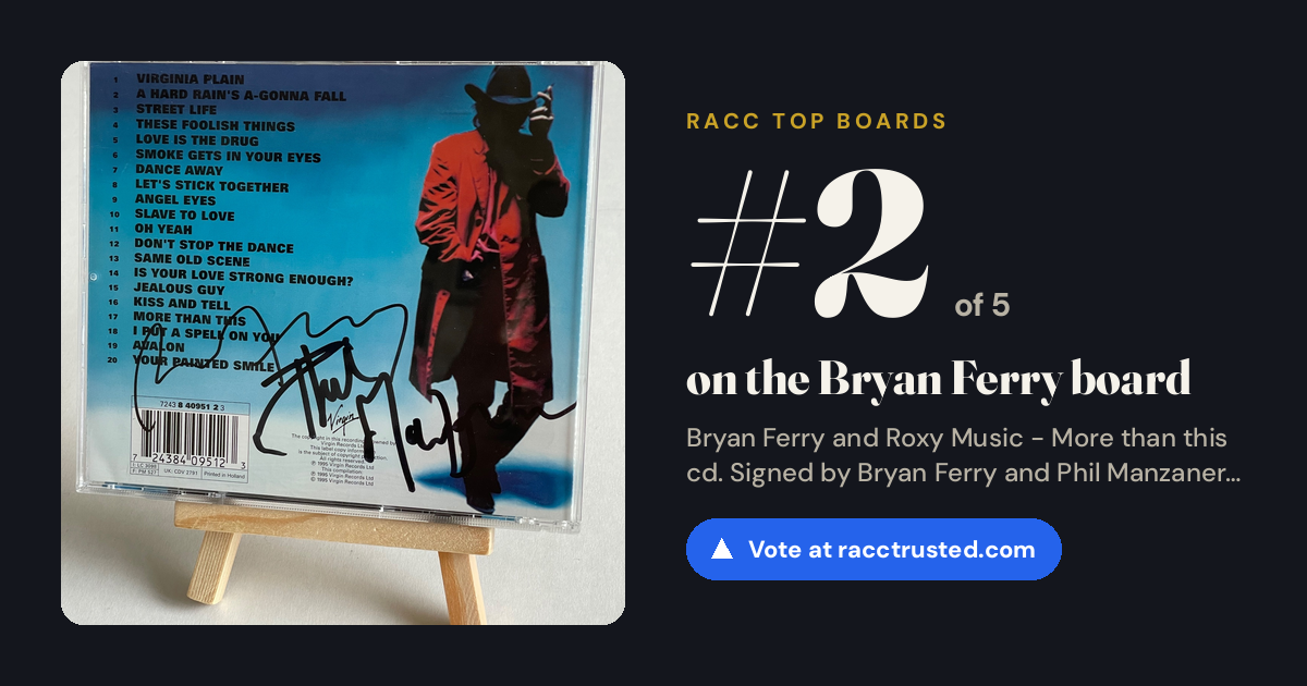 Share card: #2 of 5 on the Bryan Ferry board