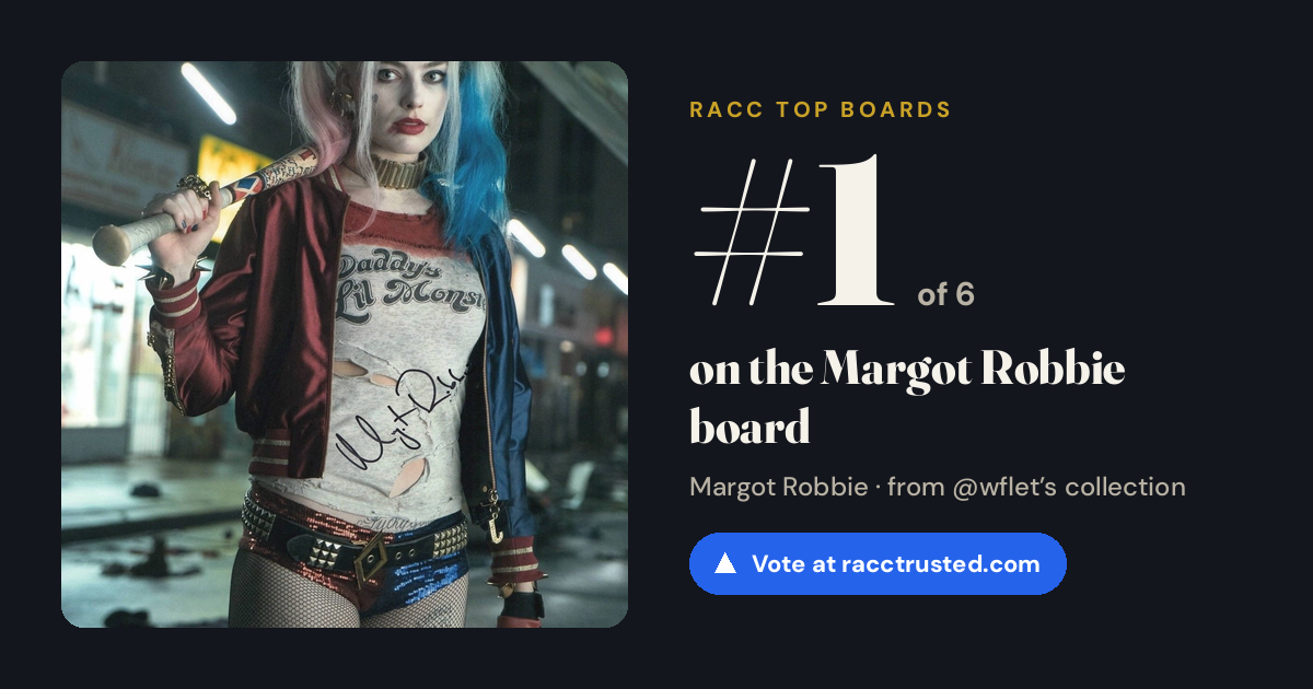 Share card: #1 of 6 on the Margot Robbie board
