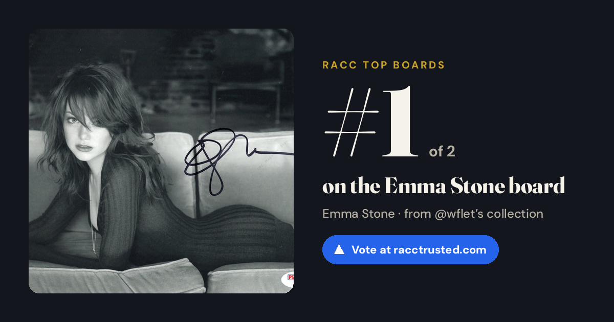Share card: #1 of 2 on the Emma Stone board