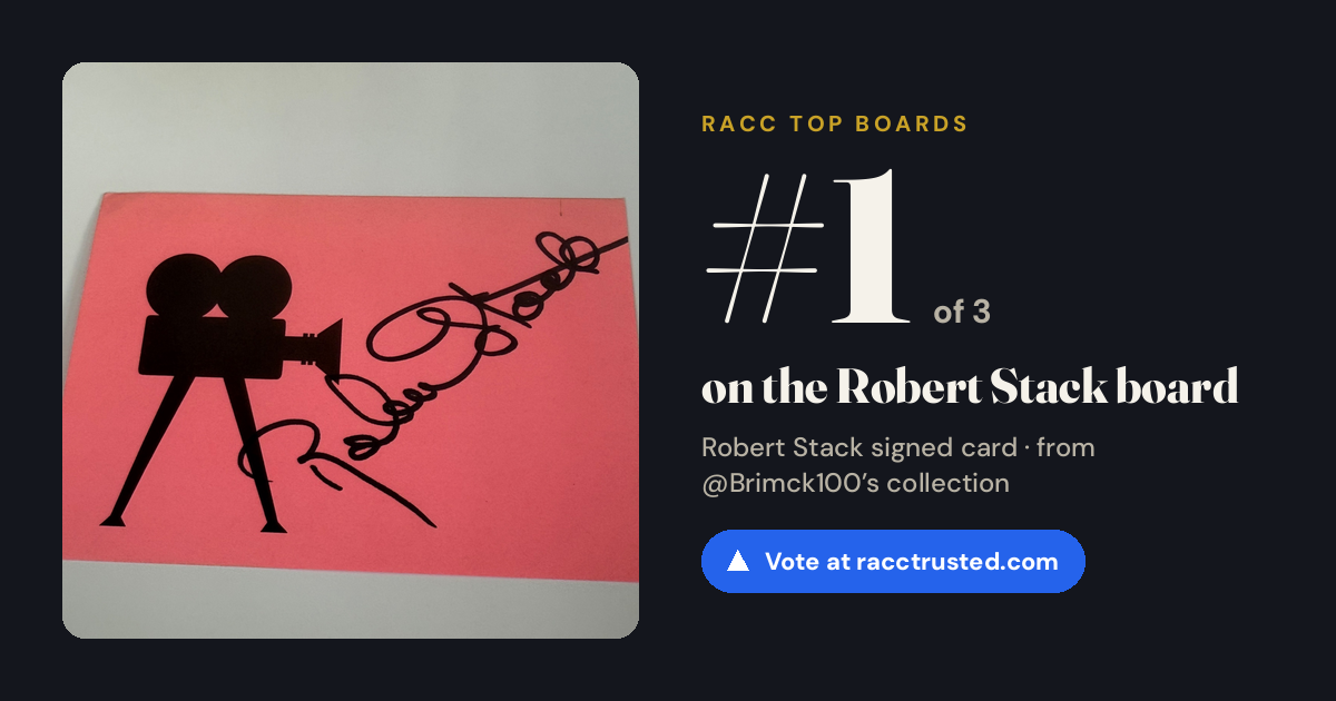 Share card: #1 of 3 on the Robert Stack board