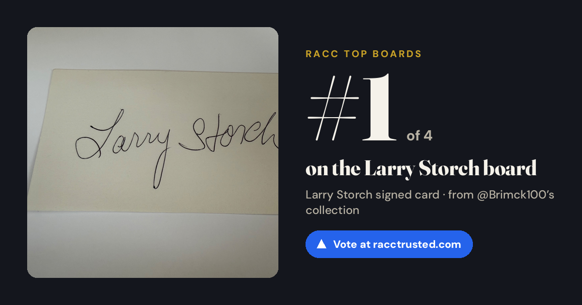 Share card: #1 of 4 on the Larry Storch board