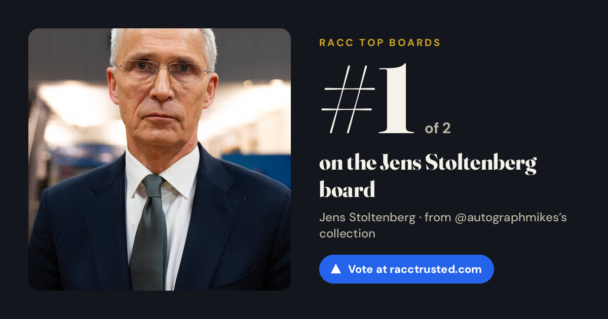 Share card: #1 of 2 on the Jens Stoltenberg board