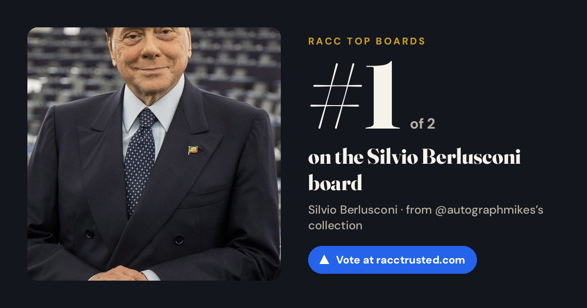 Share card: #1 of 2 on the Silvio Berlusconi board