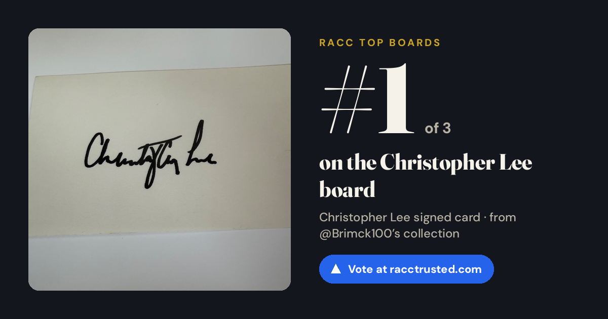 Share card: #1 of 3 on the Christopher Lee board