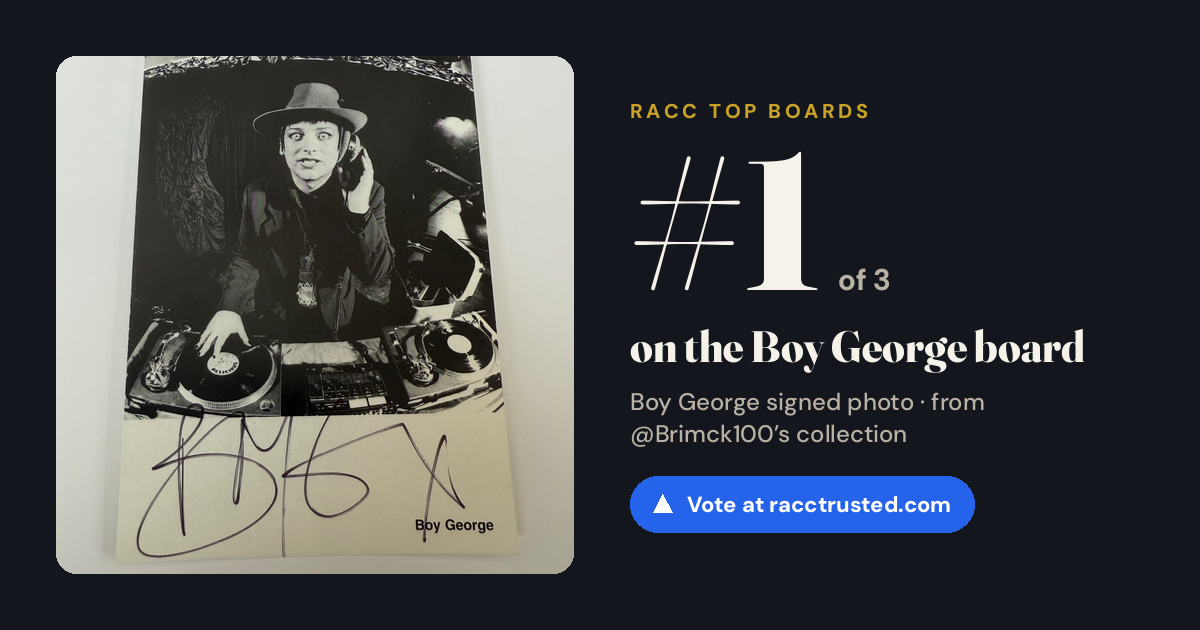 Share card: #1 of 3 on the Boy George board
