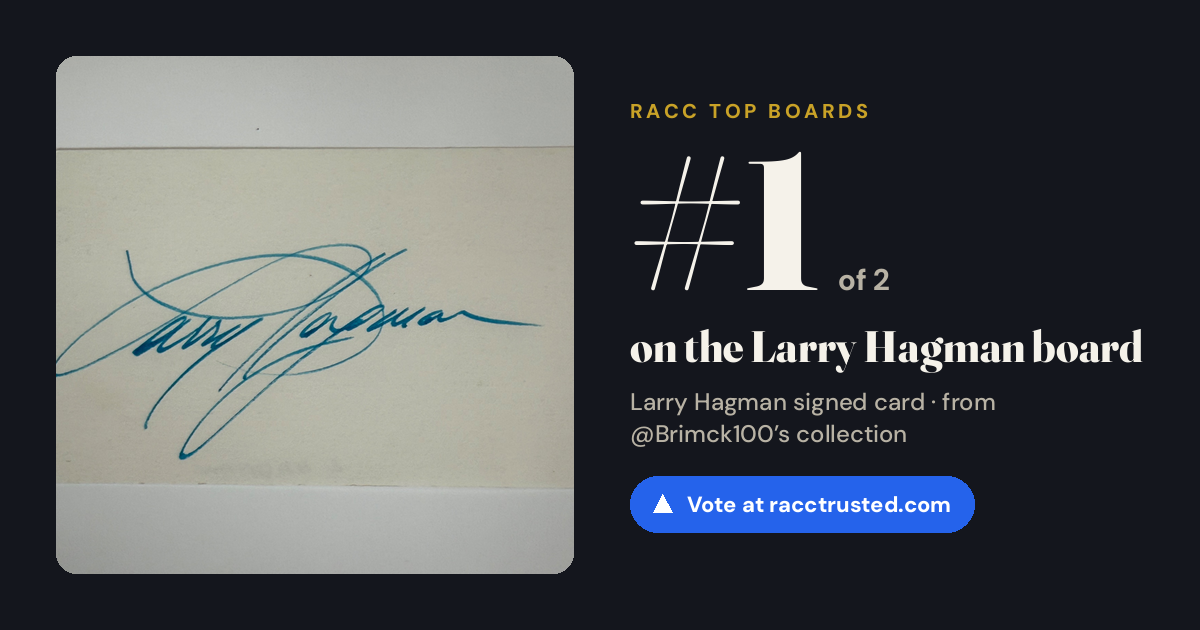 Share card: #1 of 2 on the Larry Hagman board
