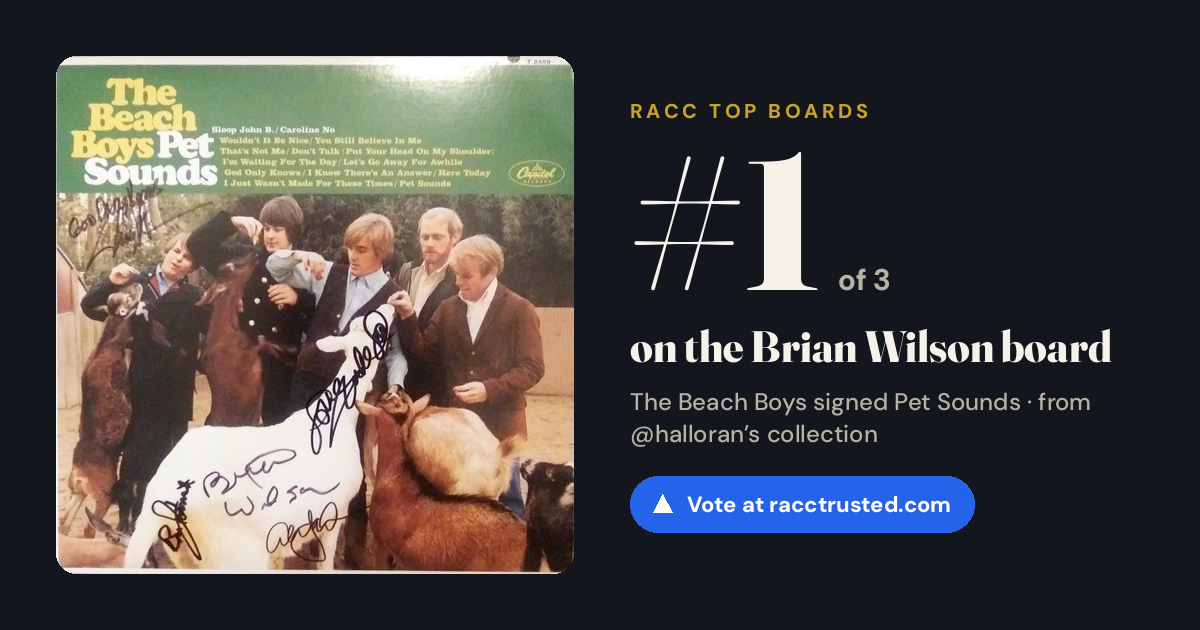 Share card: #1 of 3 on the Brian Wilson board