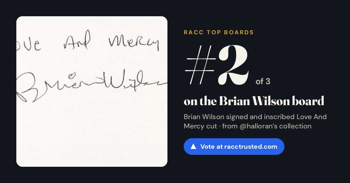 Share card: #2 of 3 on the Brian Wilson board