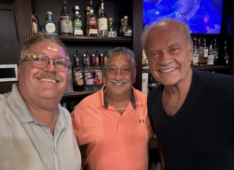 Kelsey Grammer Photo with RACC Autograph Collector Baseball Cards of Brick