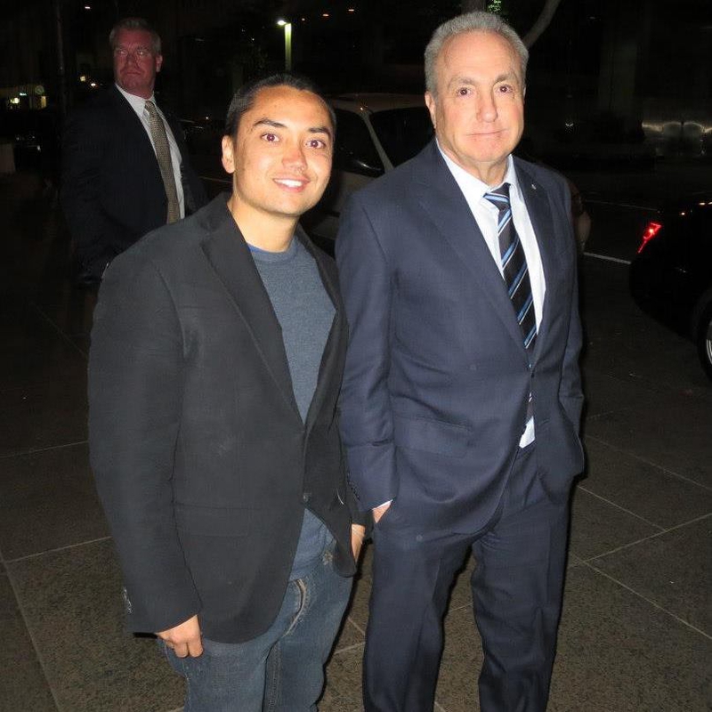 Lorne Michaels Photo with RACC Autograph Collector Blue Line Signatures