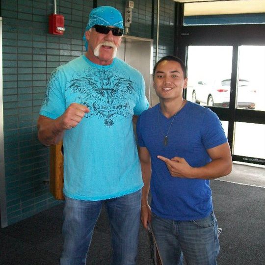 Hulk Hogan Photo with RACC Autograph Collector Blue Line Signatures