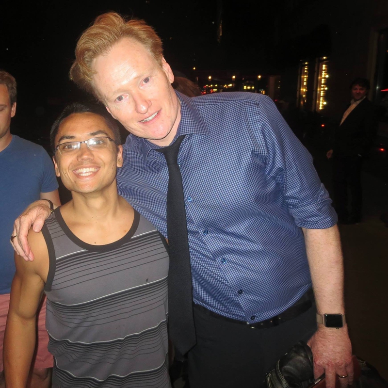 Conan O'Brien Photo with RACC Autograph Collector Blue Line Signatures