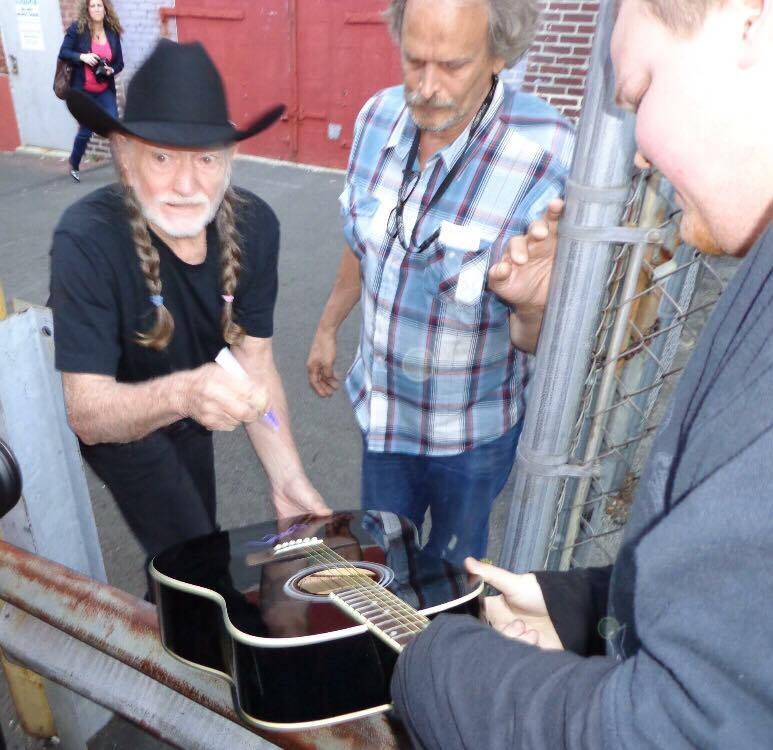 Willie Nelson with RACC Trusted collector A Piece Of History Collectibles