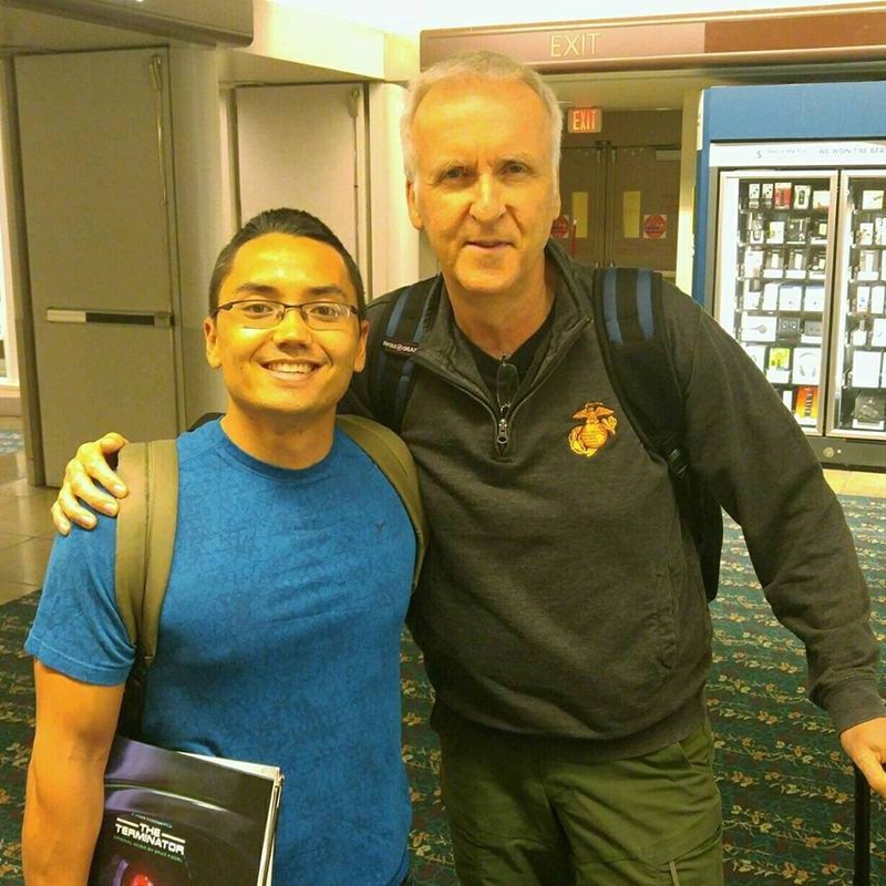 James Cameron Photo with RACC Autograph Collector Blue Line Signatures