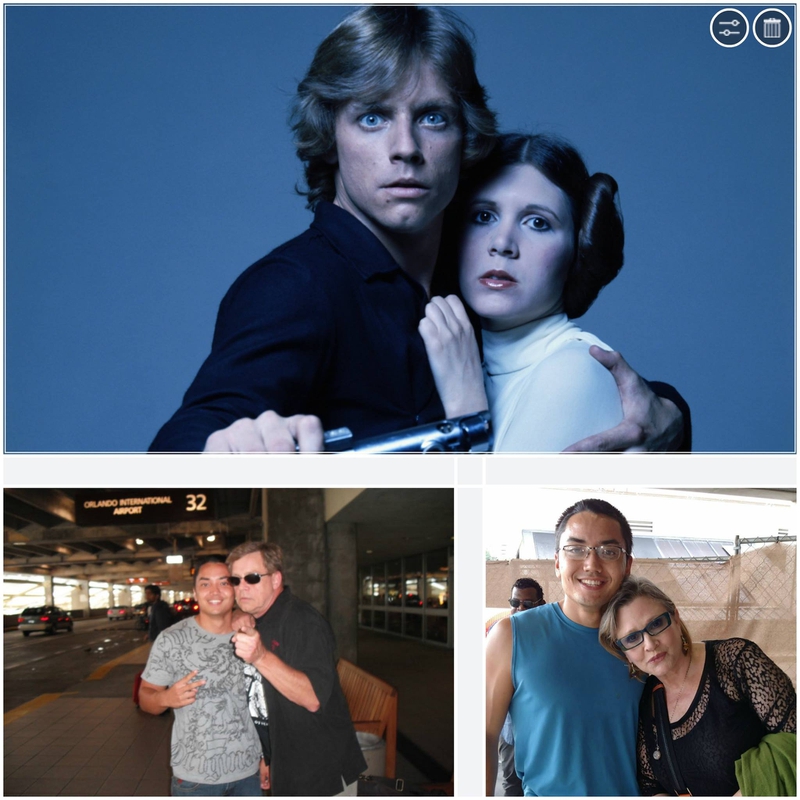 Carrie Fisher Mark Hamill Photo with RACC Autograph Collector Blue Line Signatures