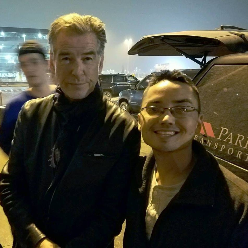 Pierce Brosnan Photo with RACC Autograph Collector Blue Line Signatures