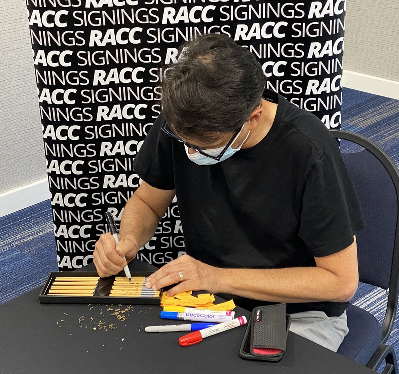 Ralph Macchio Signing Autographs for RACC Autograph Collector Framing History Ralph Macchio Signing Autograph for RACC Autograph Collector Framing History
