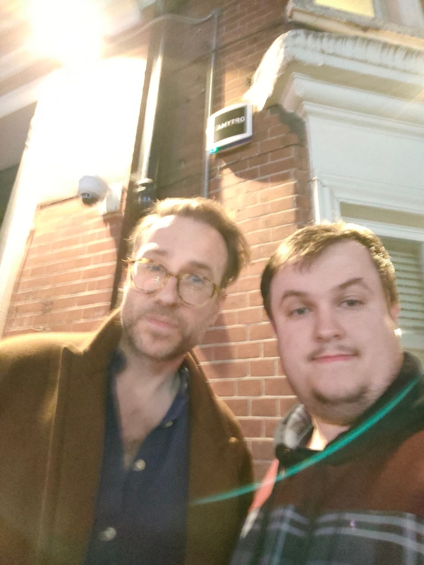 Rafe Spall Photo with RACC Autograph Collector Red Dragon Autographs Rafe Spall Photo with RACC Autograph Collector Red Dragon Autographs