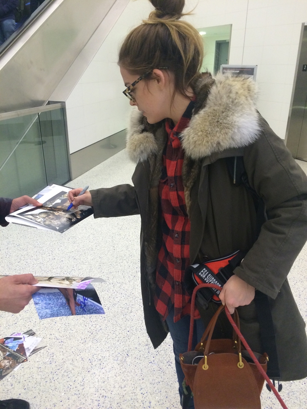 Riley Keough Signing Autograph for RACC Autograph Collector Mike Schreiber