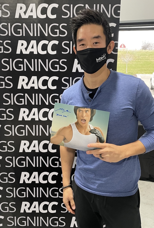 Mike Moh Signing Autograph for RACC Autograph Collector Framing History