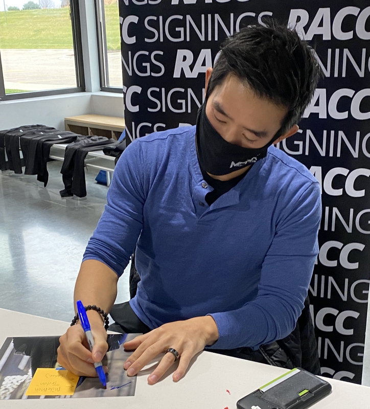 Mike Moh Signing Autograph for RACC Autograph Collector Framing History