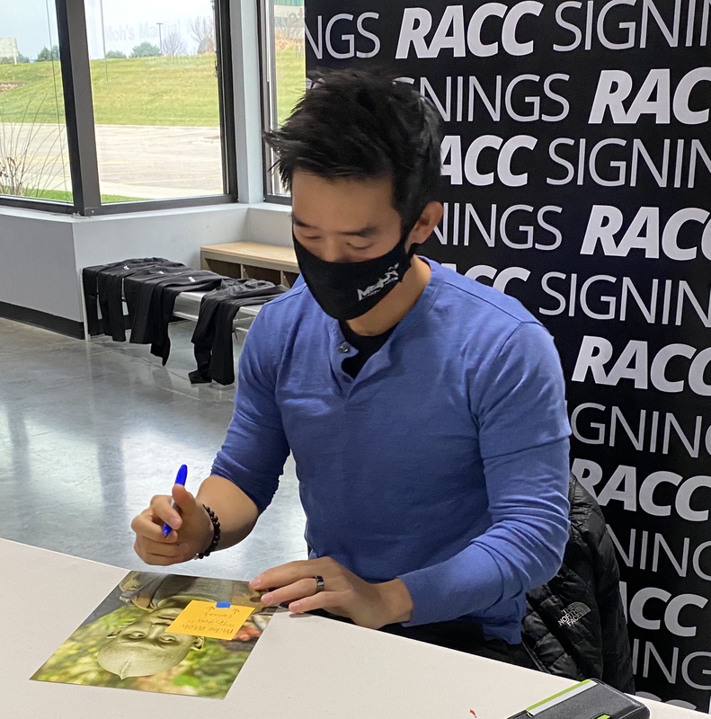 Mike Moh Signing Autograph for RACC Autograph Collector Framing History