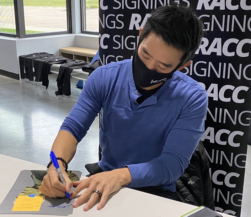 Mike Moh Signing Autograph for RACC Autograph Collector Framing History