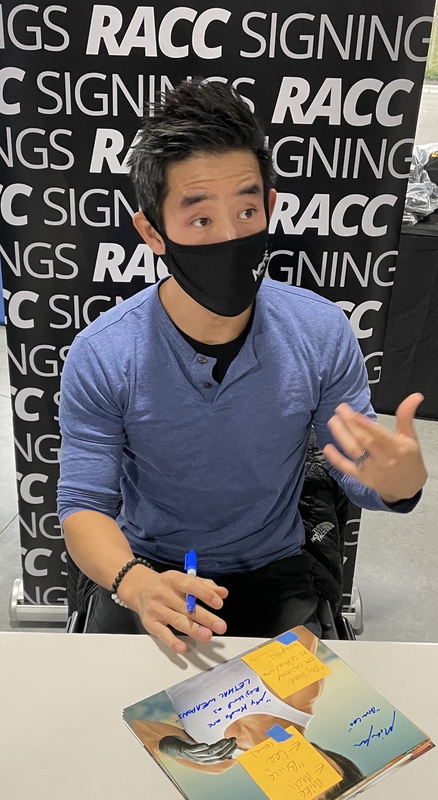 Mike Moh Signing Autograph for RACC Autograph Collector Framing History