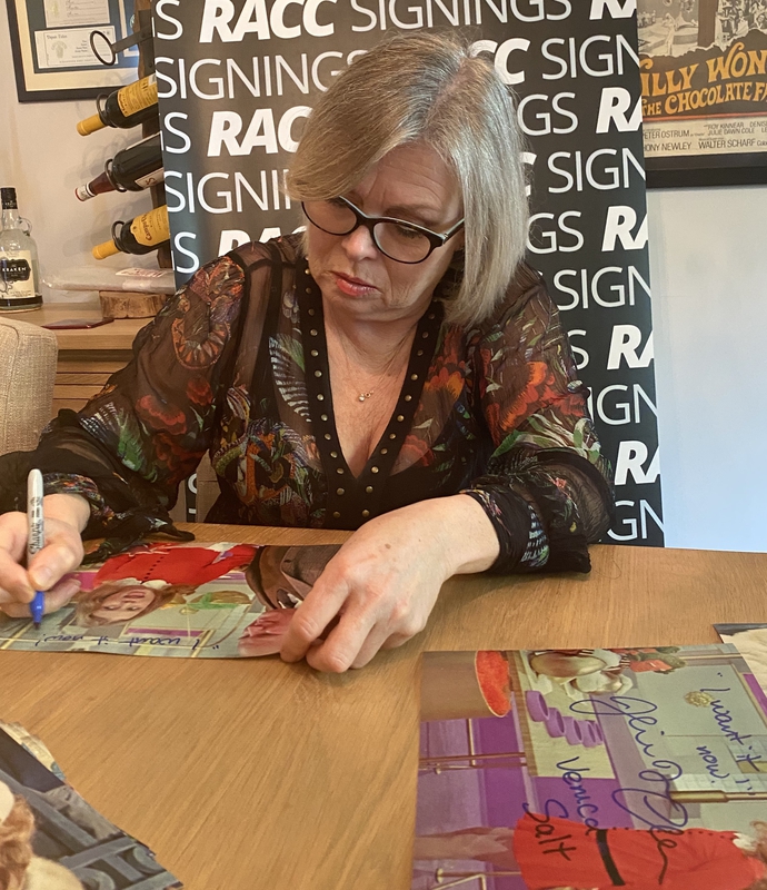 Julie Dawn Cole Signing Autographs for RACC Autograph Collector Framing History Julie Dawn Cole Signing Autograph for RACC Autograph Collector Framing History