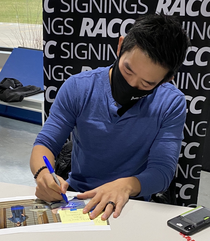 Mike Moh Signing Autograph for RACC Autograph Collector Framing History