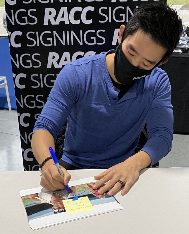 Mike Moh Signing Autograph for RACC Autograph Collector Framing History