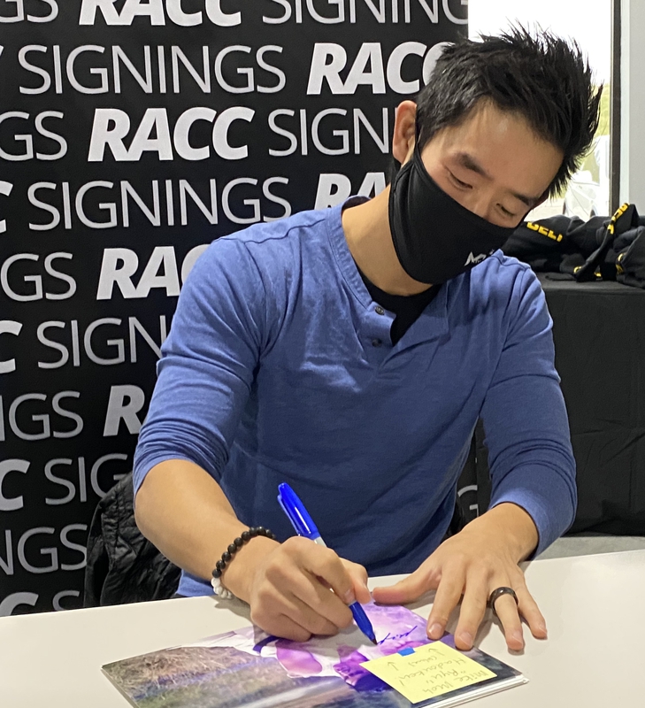 Mike Moh Signing Autograph for RACC Autograph Collector Framing History