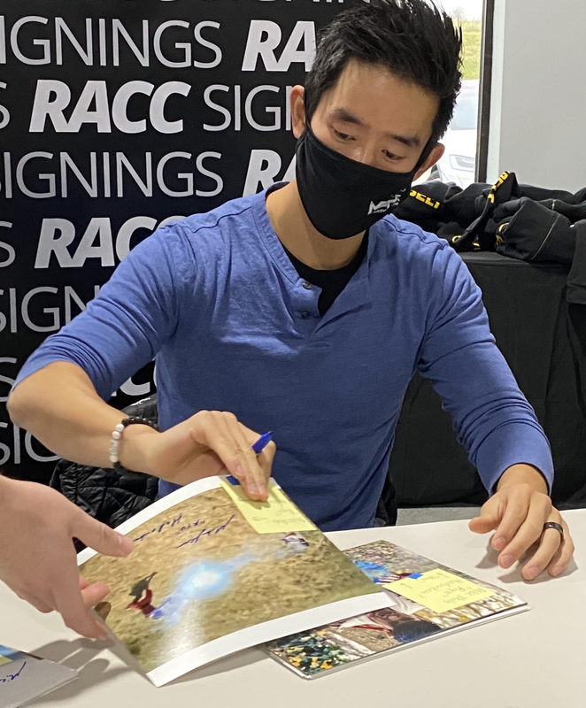 Mike Moh Signing Autograph for RACC Autograph Collector Framing History