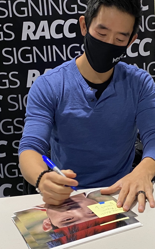 Mike Moh Signing Autograph for RACC Autograph Collector Framing History