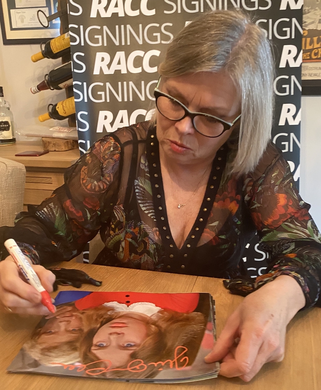 Julie Dawn Cole Signing Autographs for RACC Autograph Collector Framing History Julie Dawn Cole Signing Autograph for RACC Autograph Collector Framing History