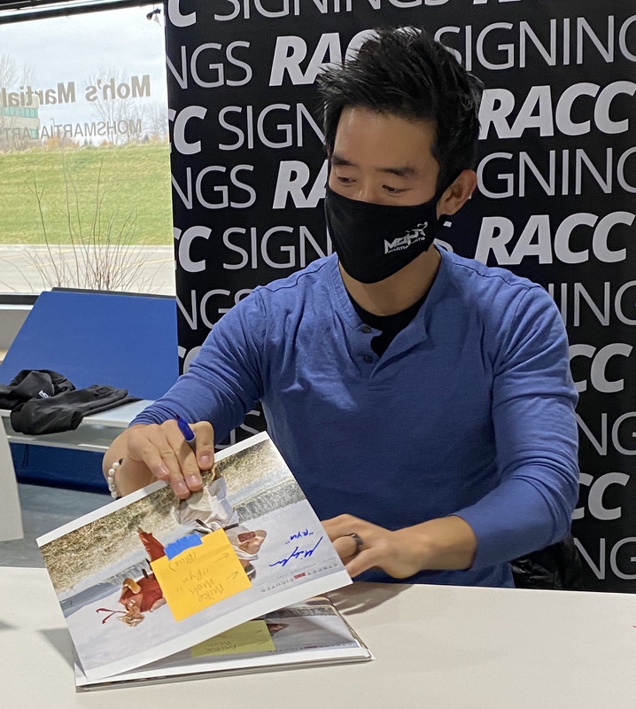 Mike Moh Signing Autograph for RACC Autograph Collector Framing History