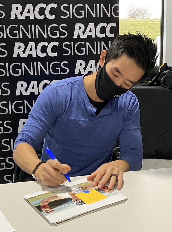 Mike Moh Signing Autograph for RACC Autograph Collector Framing History