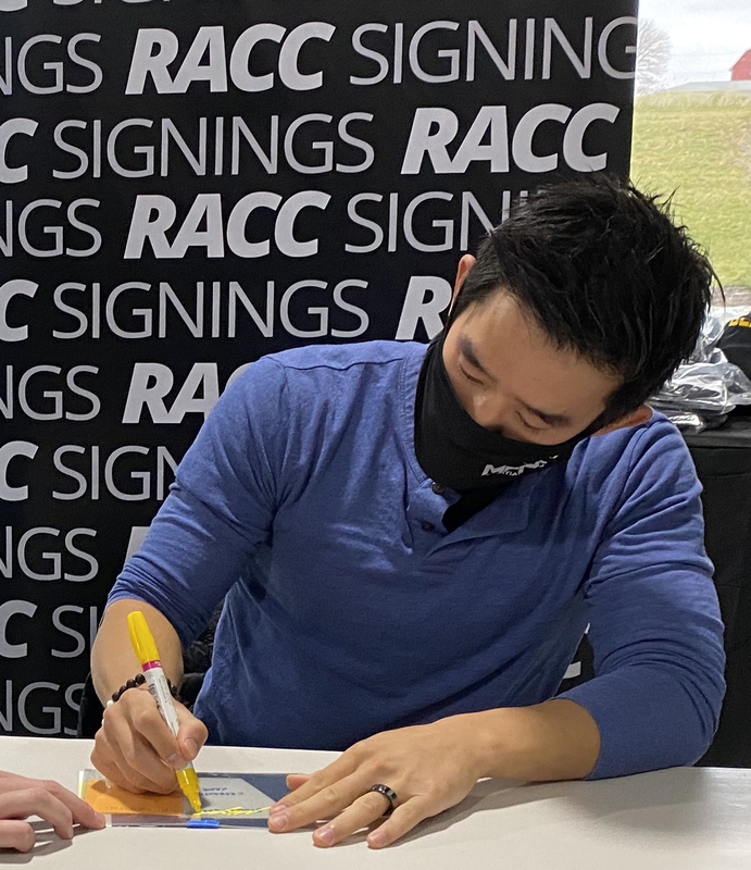 Mike Moh Signing Autograph for RACC Autograph Collector Framing History