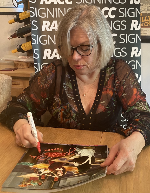 Julie Dawn Cole Signing Autographs for RACC Autograph Collector Framing History Julie Dawn Cole Signing Autograph for RACC Autograph Collector Framing History