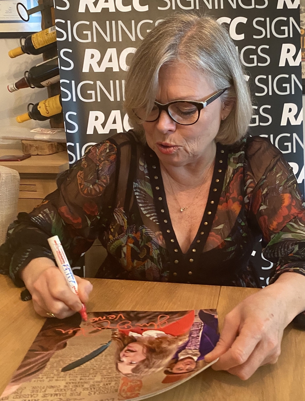 Julie Dawn Cole Signing Autograph for RACC Autograph Collector Framing History