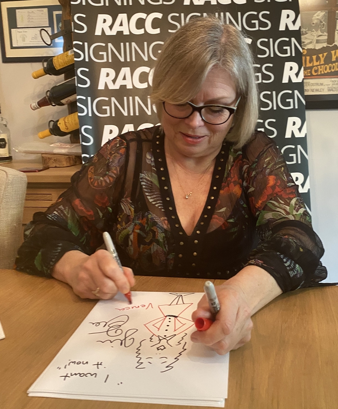 Julie Dawn Cole Signing Autograph for RACC Autograph Collector Framing History