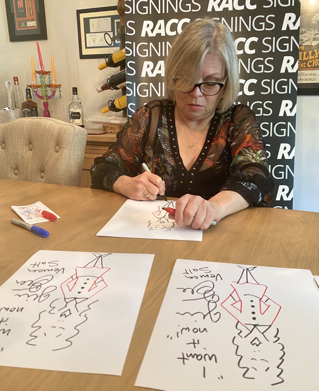 Julie Dawn Cole Signing Autographs for RACC Autograph Collector Framing History Julie Dawn Cole Signing Autograph for RACC Autograph Collector Framing History