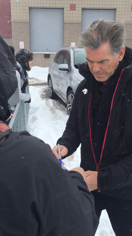 Pierce Brosnan Signing Autograph for RACC Autograph Collector Mike Schreiber