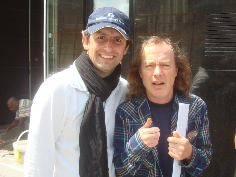Angus Young Photo with RACC Autograph Collector CB Autographs