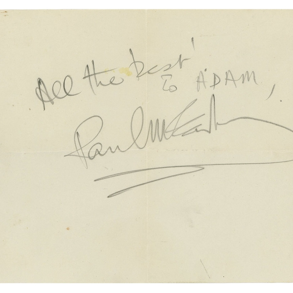 All the best! To ADAM’ Paul McCartney