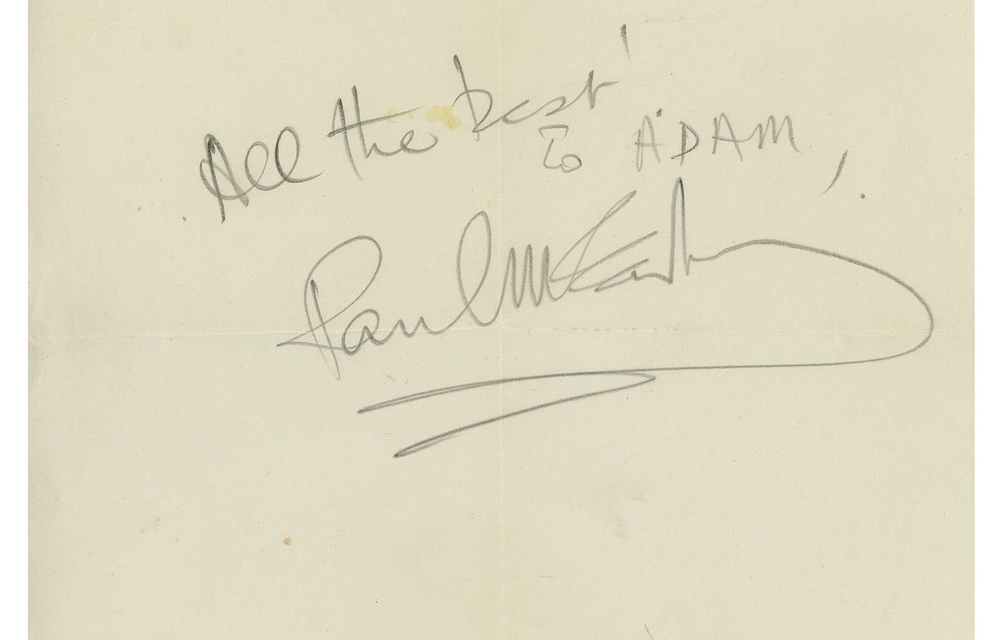 All the best! To ADAM’ Paul McCartney