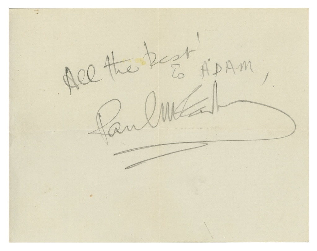All the best! To ADAM’ Paul McCartney
