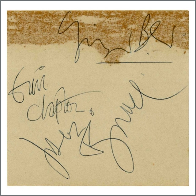 Cream (Eric Clapton, Jack Bruce, and Ginger Baker) 1967 Wellington Club East Dereham Autographs (UK)